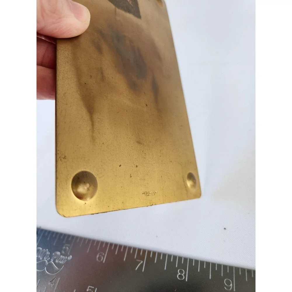 Small Antique Brass Advertising Clipboard Dunhood Leathers Whitehead & Hoag Co